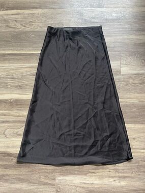 Black Satin Zara Maxi Women's Skirt
